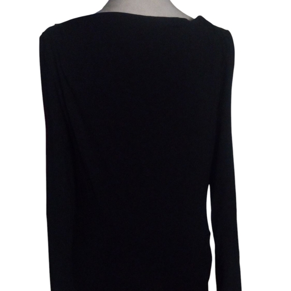 Aritzia Babaton Joaquin Ruched Detail Dress Black Size Large Midi Length - Picture 6 of 9